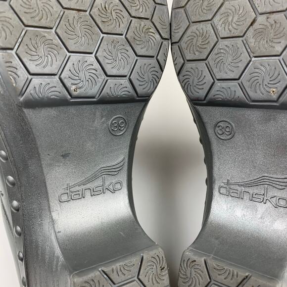 Dansko Pippa Clogs Cut Out Grey Silver Jelly Slip On Women's 39 US 8.5 9 - Picture 10 of 11